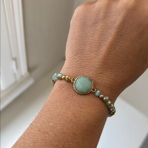 Elegant Gold and Green Bracelet